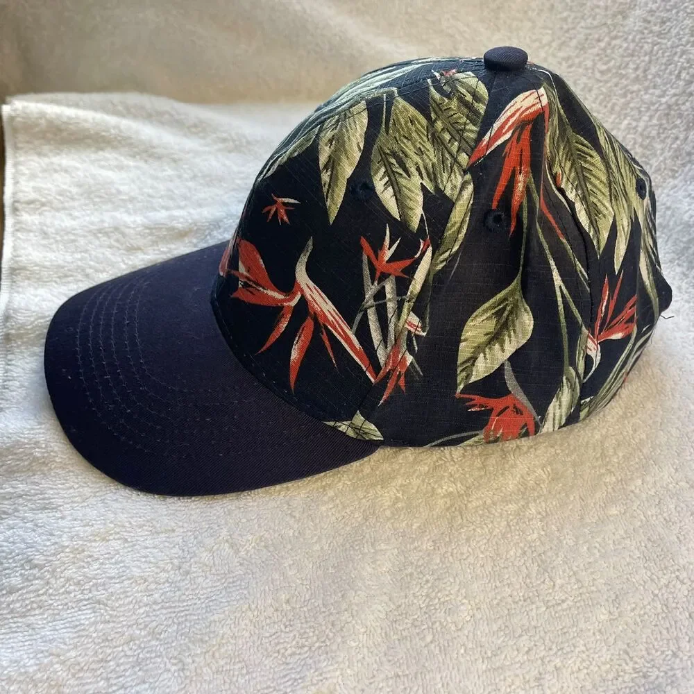 Mens Womens Tropical Floral Baseball Cap 100% Cotton Hawaiian Sun Hat